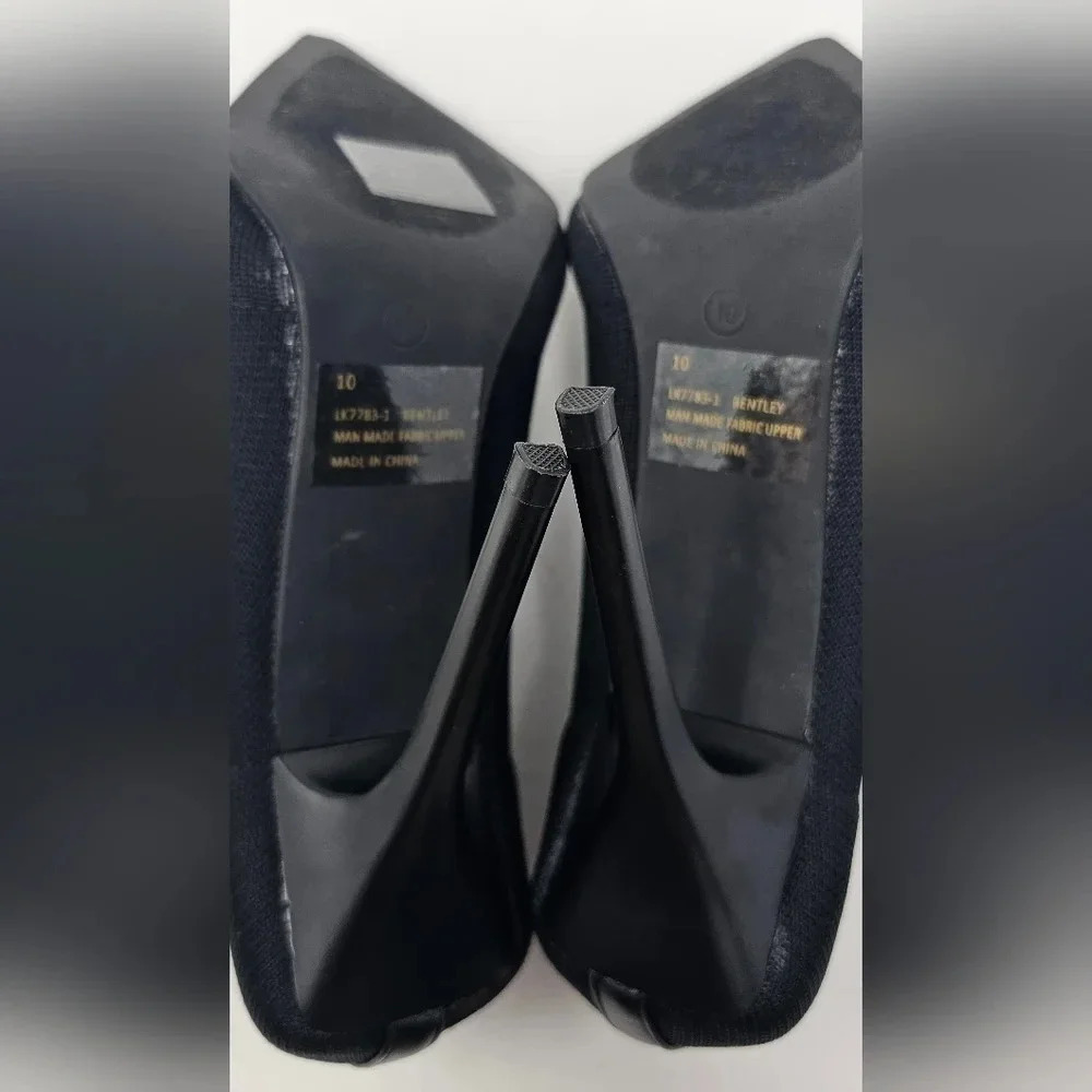 Fasion Nova Bentley Knit Fabric Stilletos Size 10 Black - Picture 6 of 11